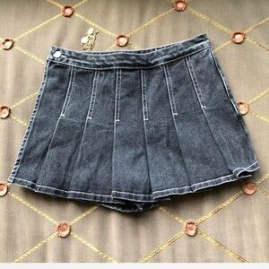 J. Galt Denim pleated mini skort